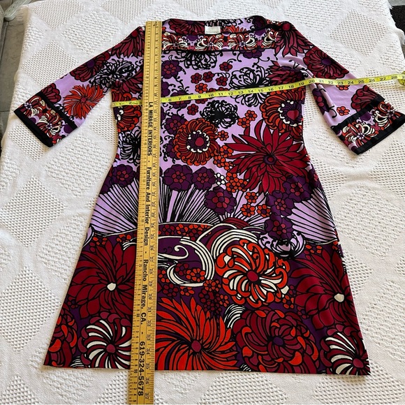 Donna Morgan Psychedelic Floral Mod Go-Go Sheath Shift Dress-Size 14 Party RHS - Picture 5 of 11